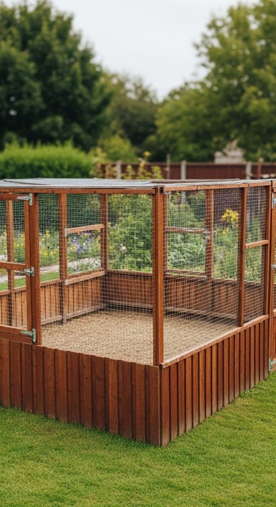chicken run made from fence