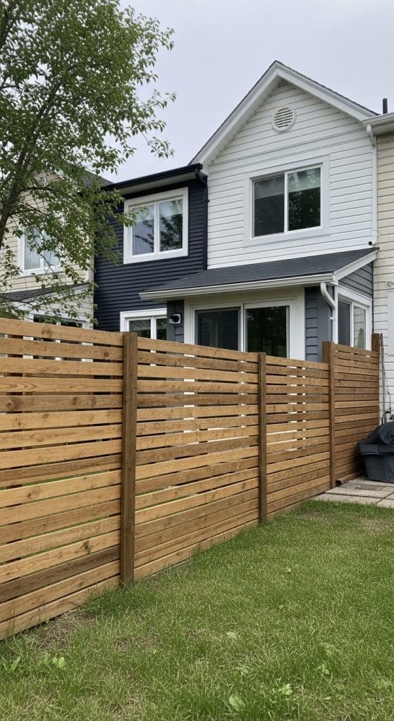 horizontal slat fence Cheap Privacy Fence