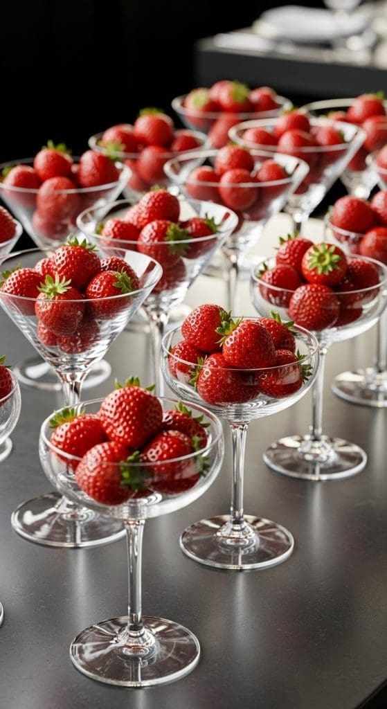 strawberry martini glass