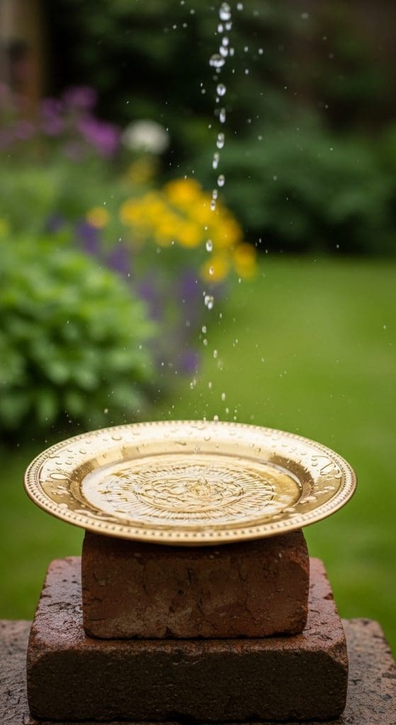gold plate Bird Bath