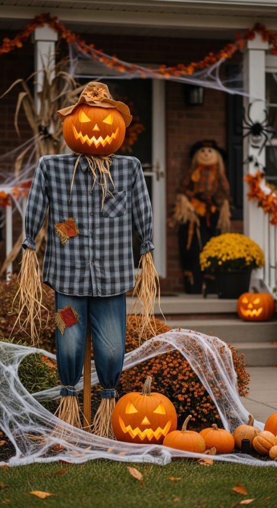 scarecrow made from pumpkin