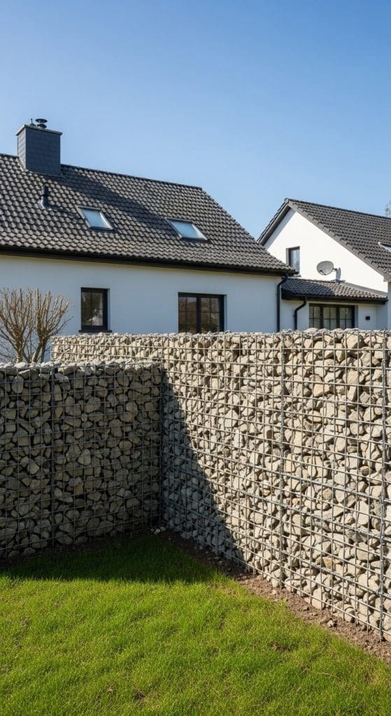gabion fence idea for Cheap Privacy Fence