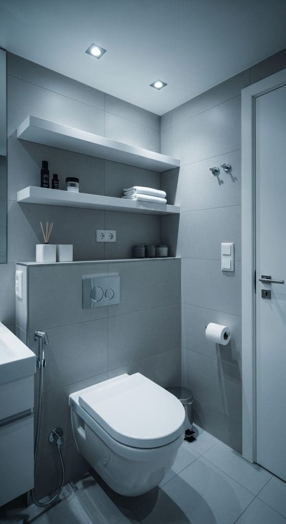 floating shelves Over the Toilet Storage Ideas
