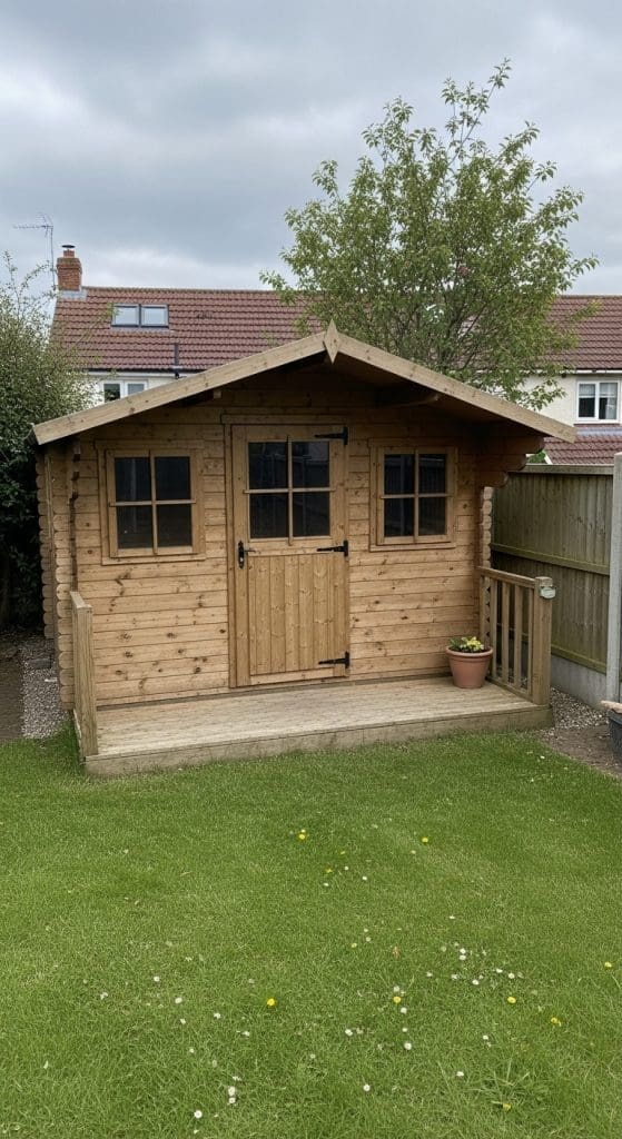 rustic log cabin shed