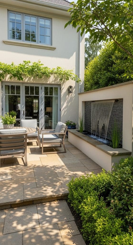 hanging wall water feature