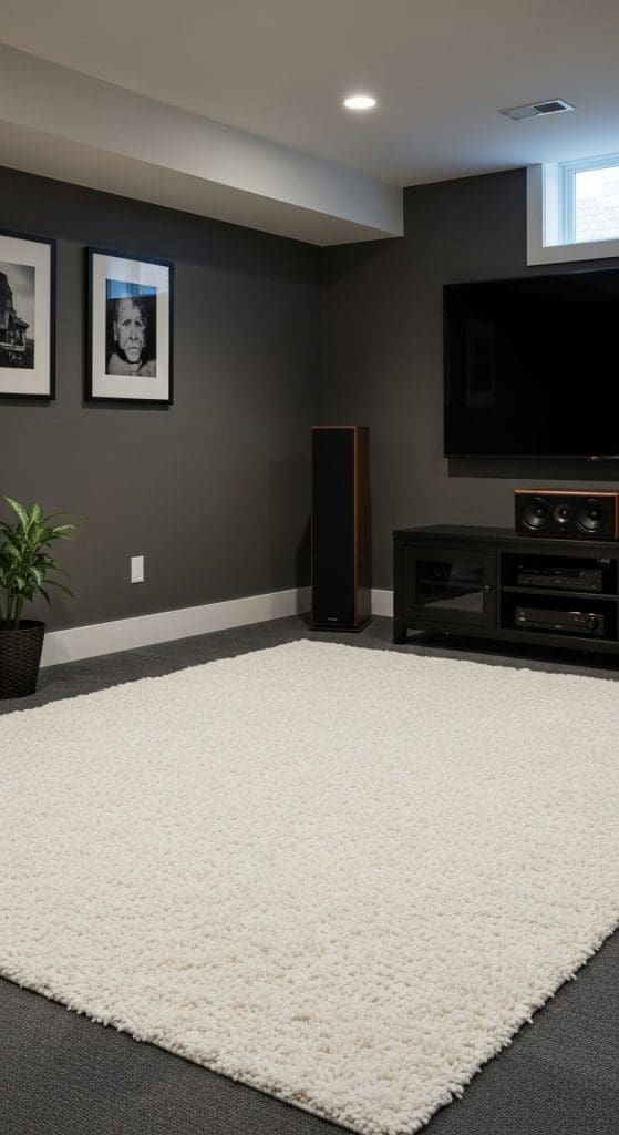 plush rug area for Basement TV Room
