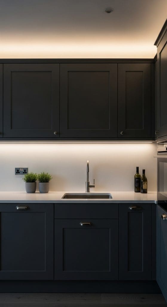 Style the Space Above Kitchen Cabinets with LED lights
