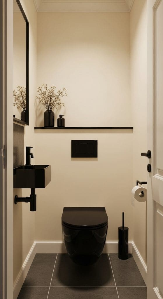 monochrome toilet design