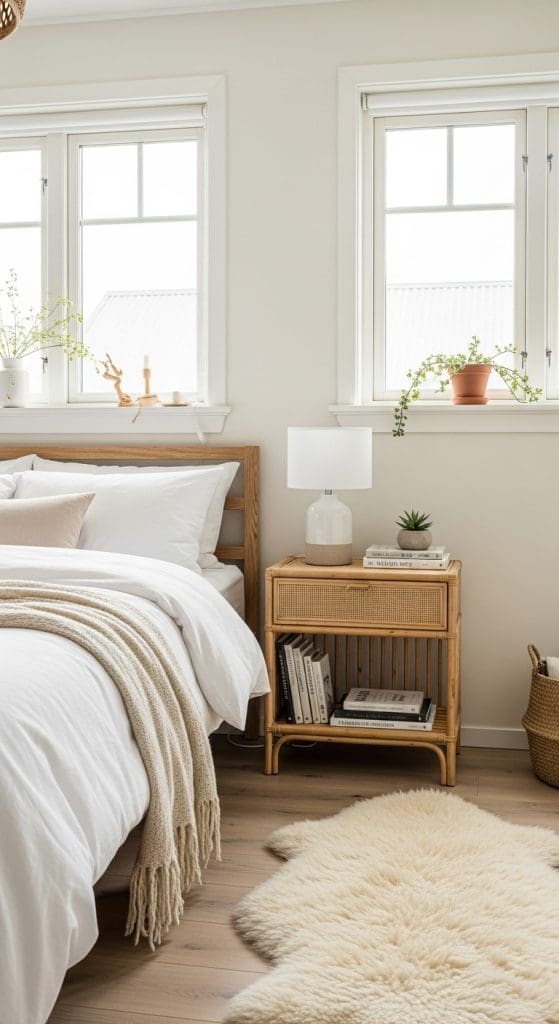 Stockholm Style Bedroom rattan nightstand