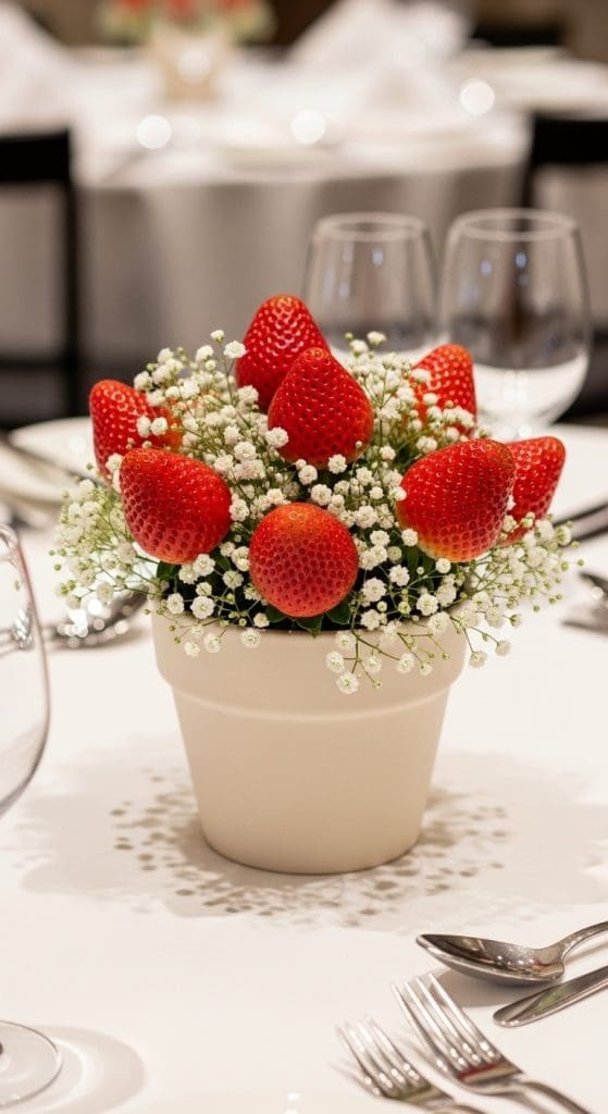 strawberry and babys breath
