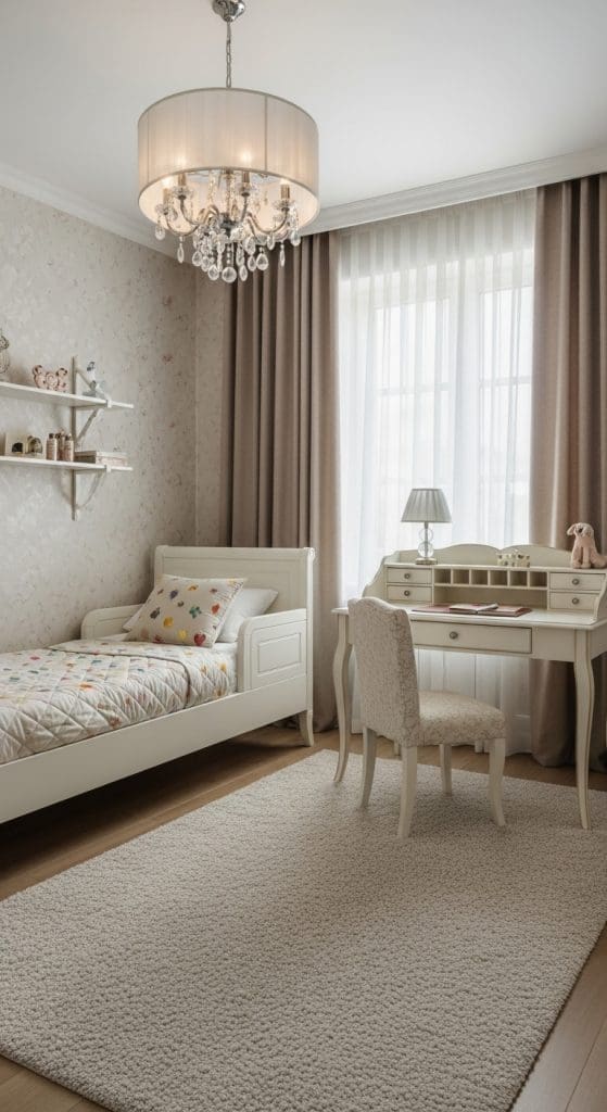 small work station in kids bedroom