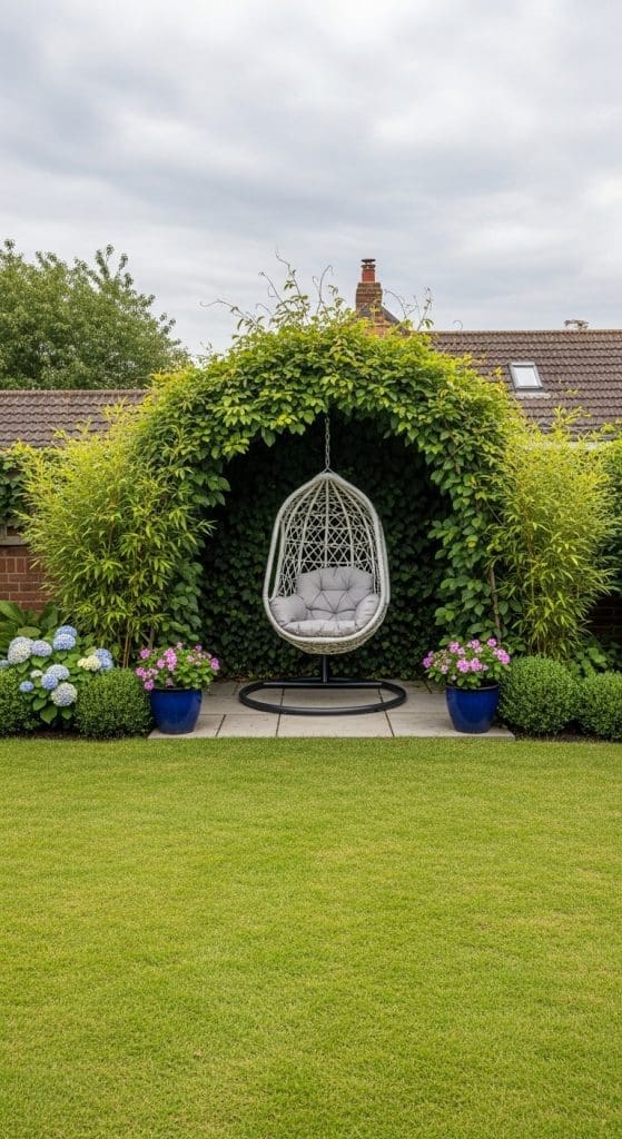 hanging chairs creating a DIY Backyard Oasis