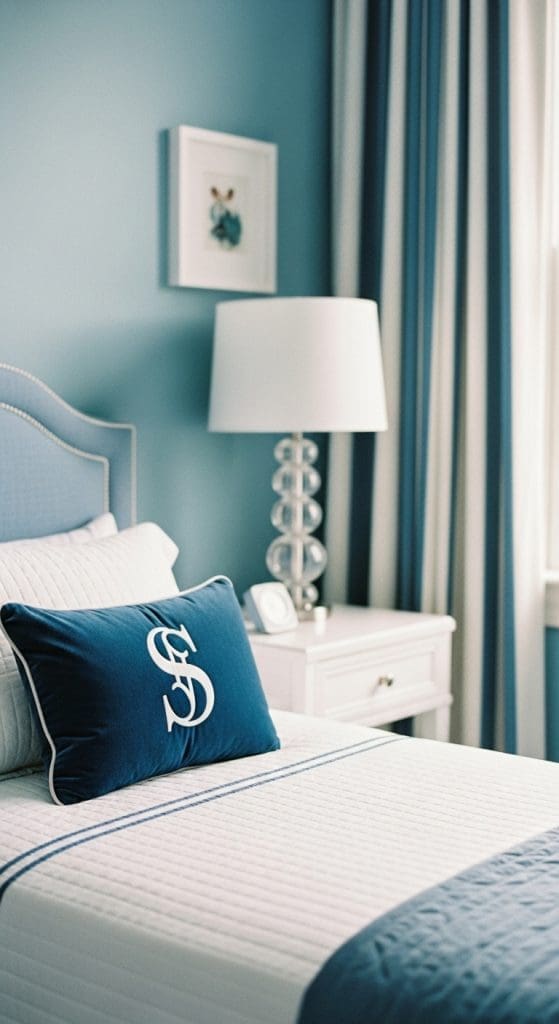 Monogramed pillow with the letter s