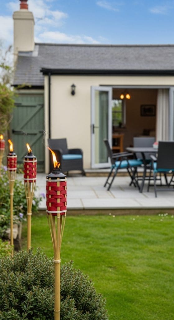 tiki torches DIY Backyard Oasis