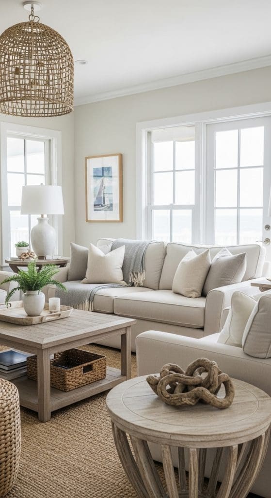 Neutral base in Coastal Casual Living Room