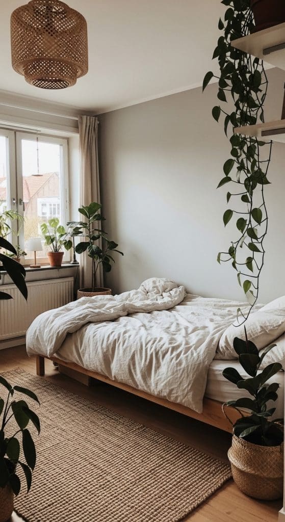 plants in Stockholm Style Bedroom