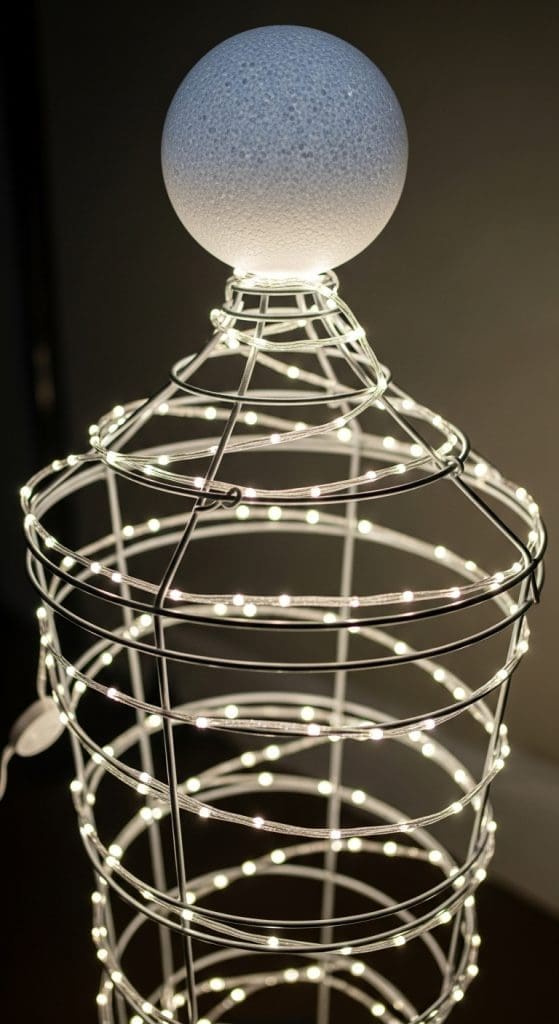 LED lights on tomato cage