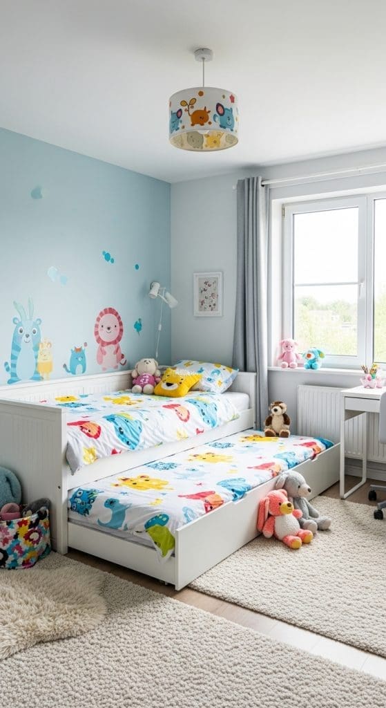 trundal bed in a kids bedroom