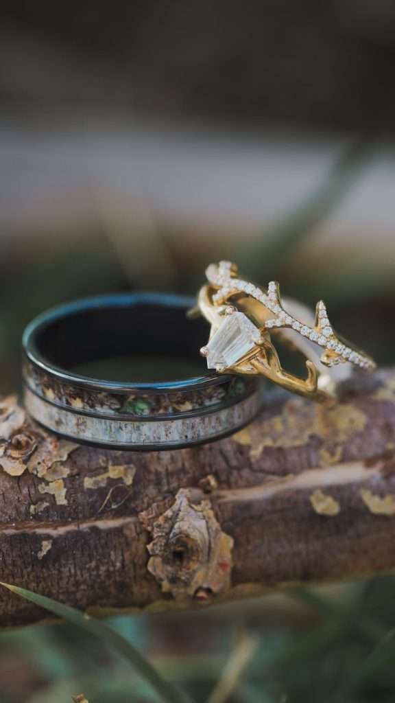 antlers wedding rings