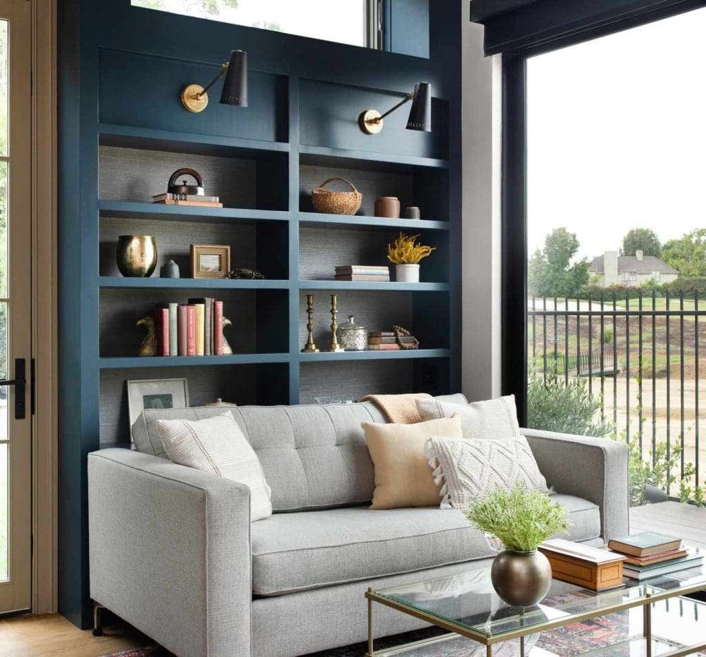 Couch Wall Decor with shelves