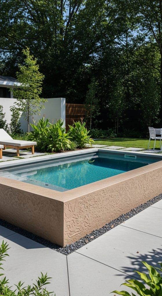 concrete raised plunge pool