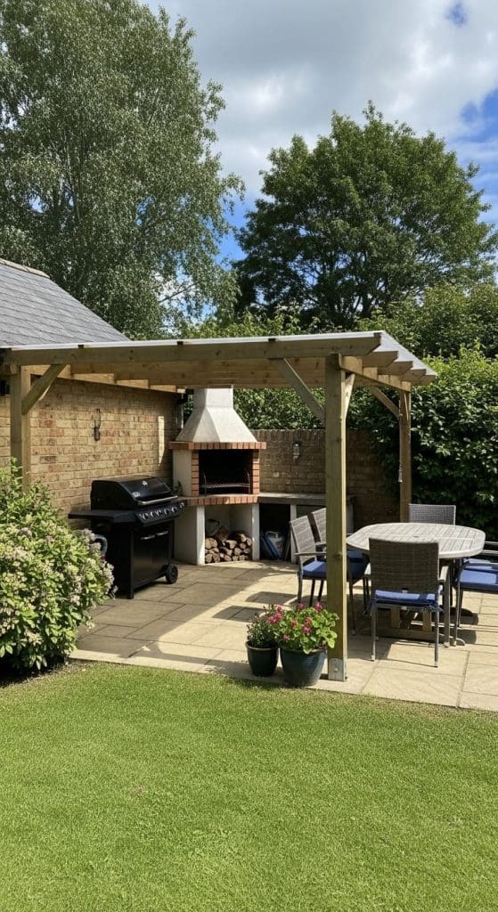 pergola dining area DIY Backyard Oasis