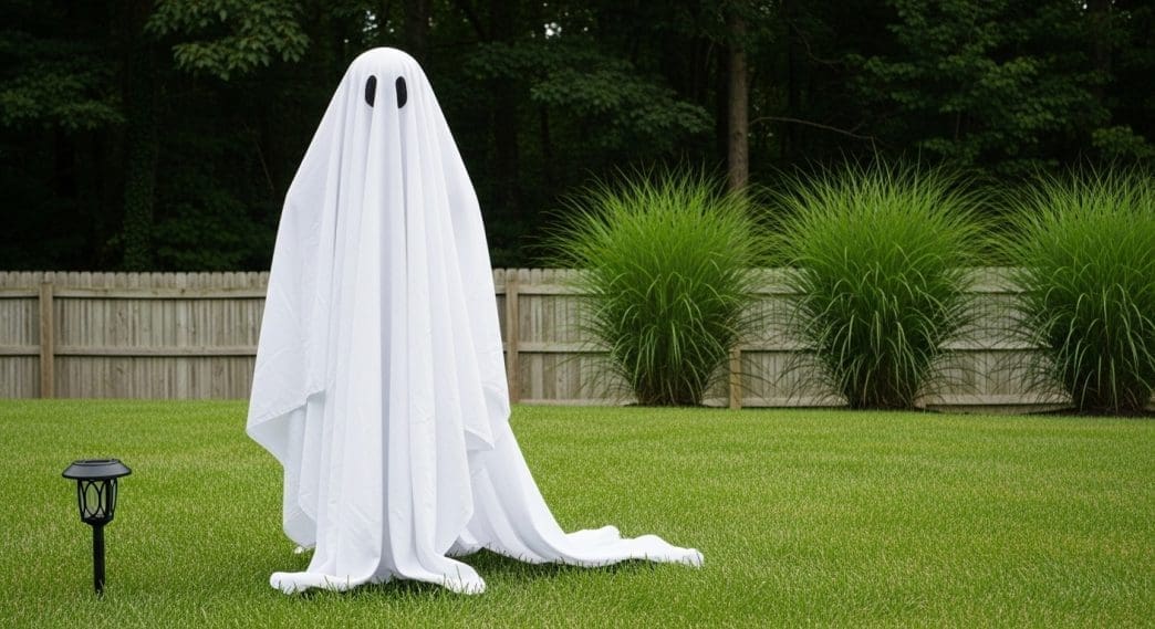 DIY tomato cage ghost