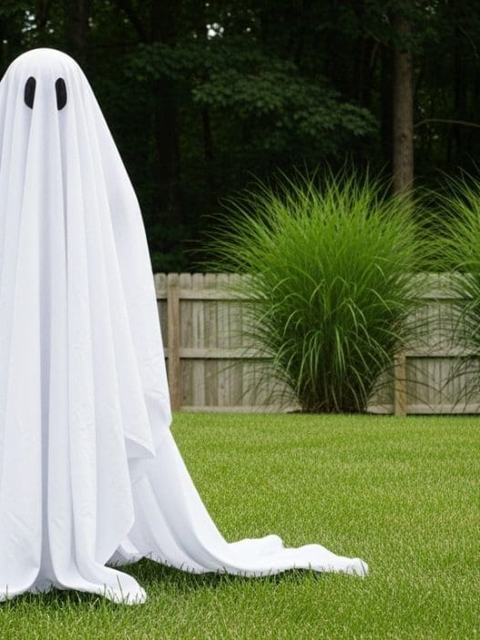 DIY tomato cage ghost