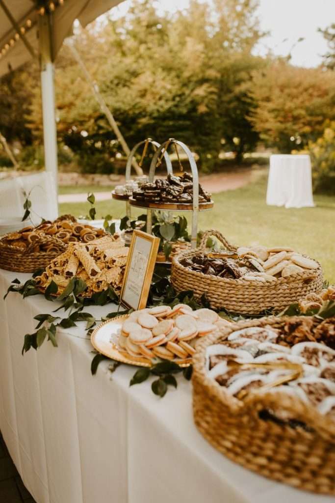 Farm to table menu at a earthy wedding