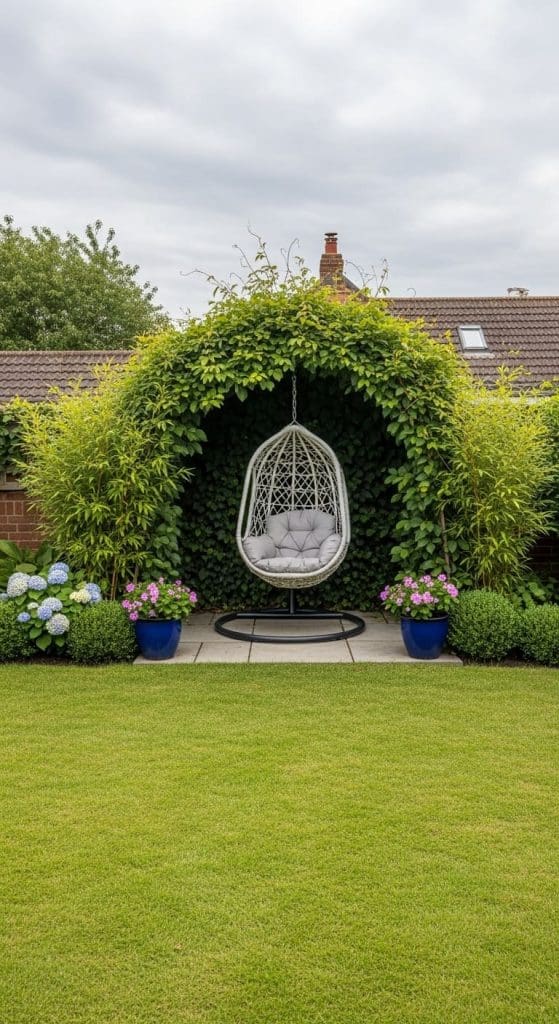hanging chairs creating a DIY Backyard Oasis