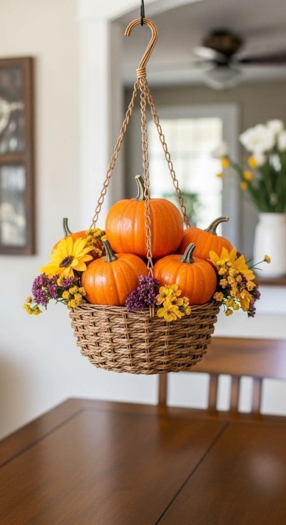 hanging Pumpkin Floral Arrangements
