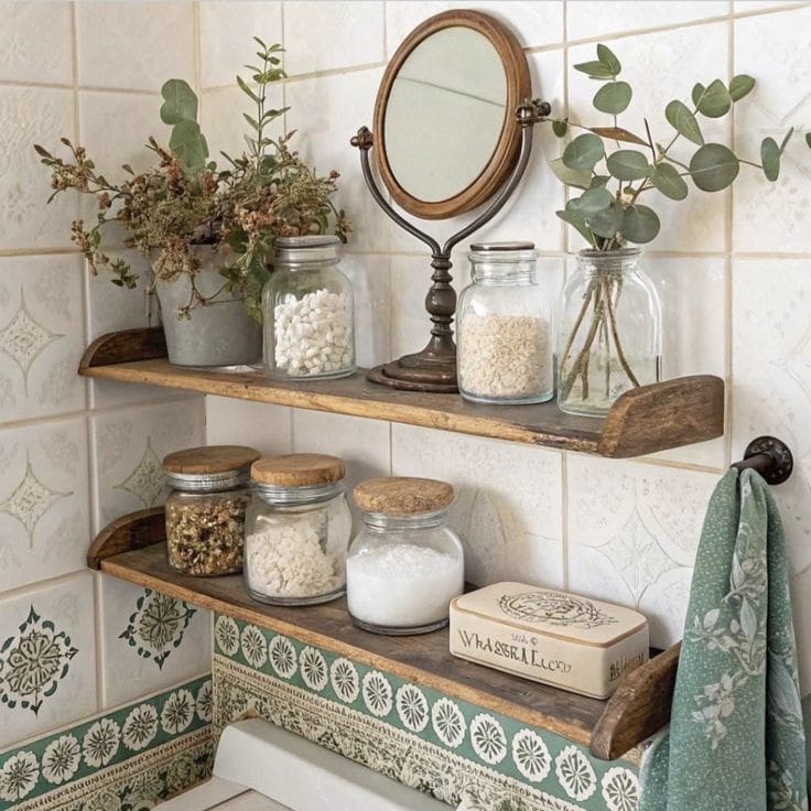 Farmhouse Bathroom DIY bath salt holders
