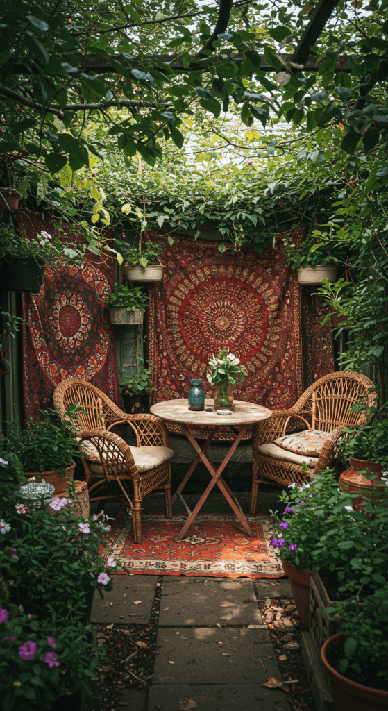 boho patio lounge for Hippie Garden Ideas