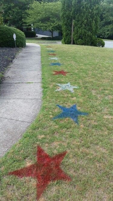 painted usa lawn flags