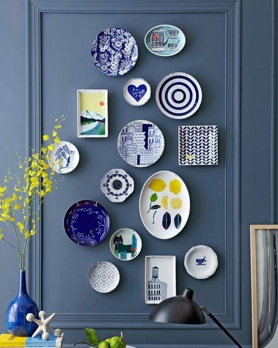 blue color palette plates