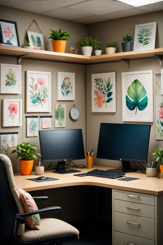framed pictures of plants and potted plants for To Decorate Your Office at Work