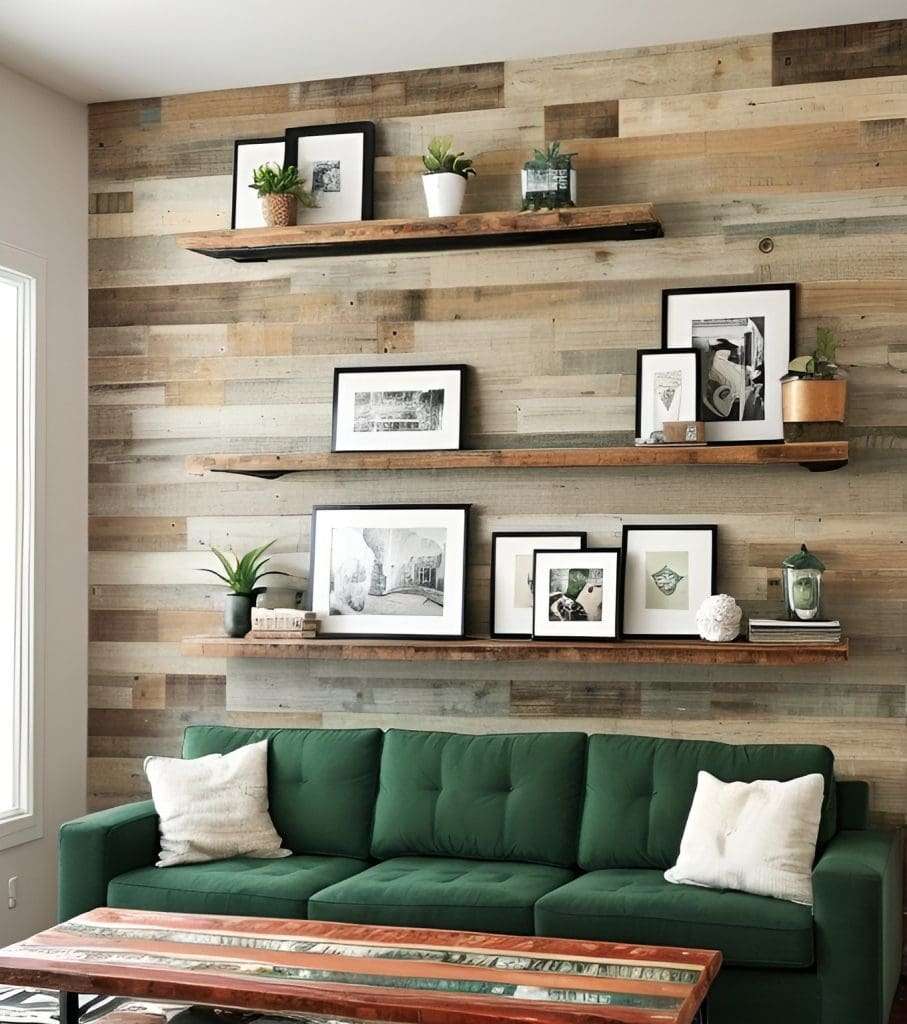 reclaimed wood ad accent walls