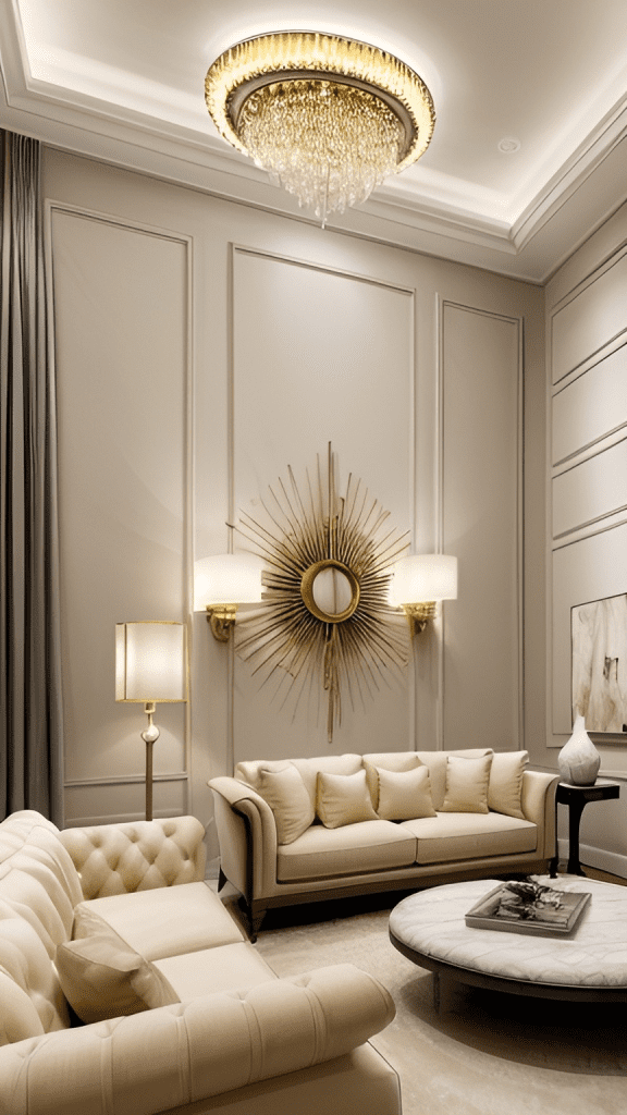wall sconces in a luxury style living room