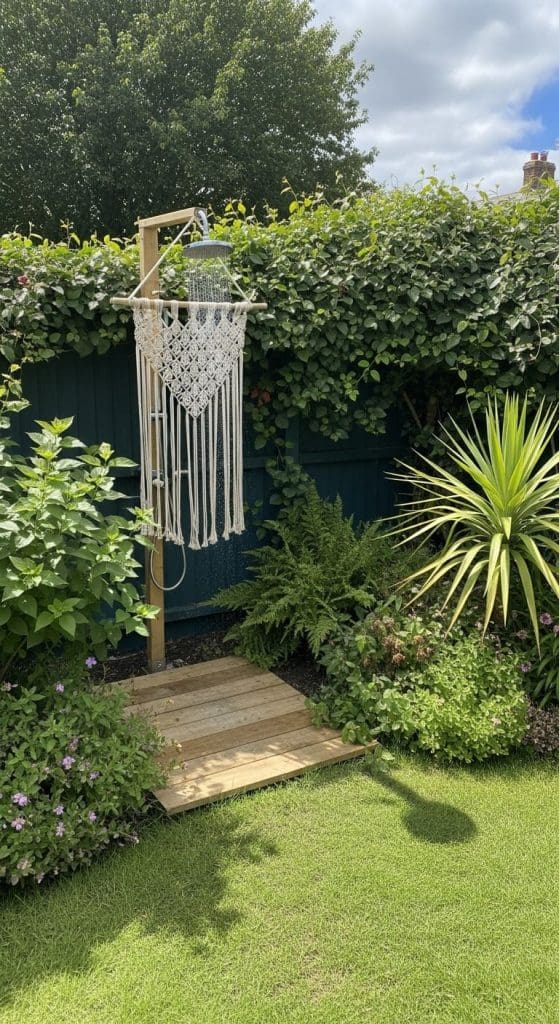 outdoor shower area