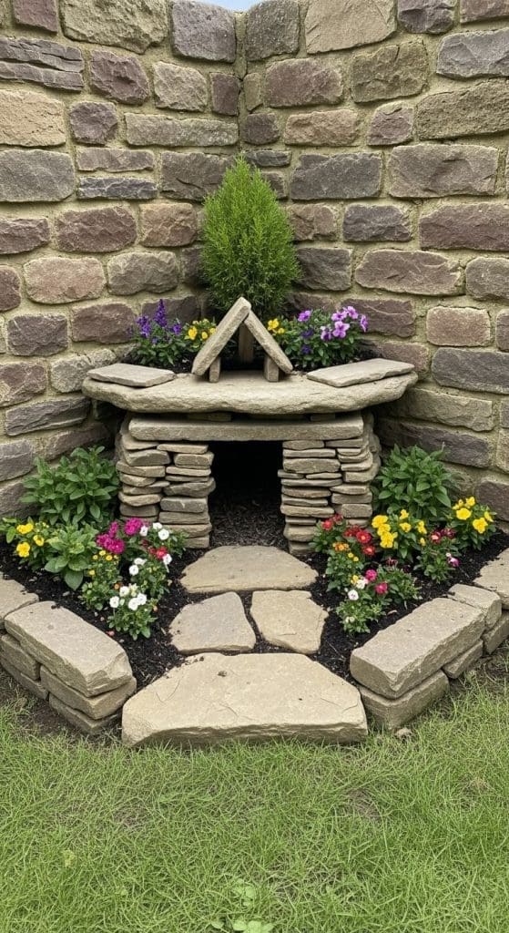 stone slab fairy house ideas