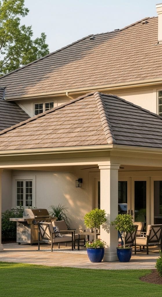 roof extension to cover outdoor patio