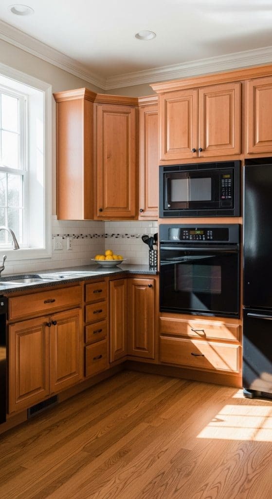 black kitchen appliances