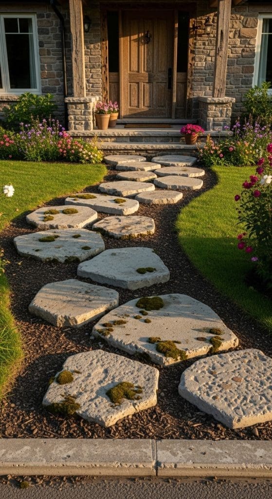 Recycled stone entranceway