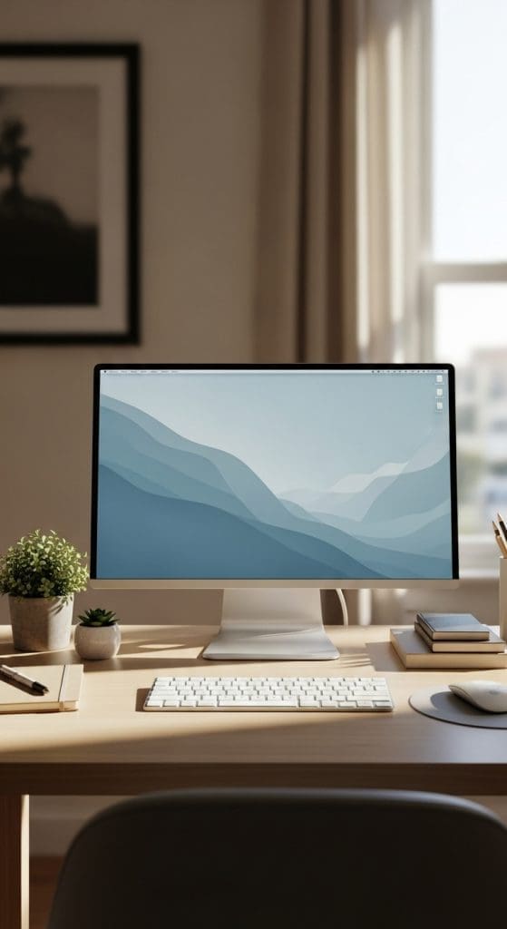 minimal keyboard on a desk