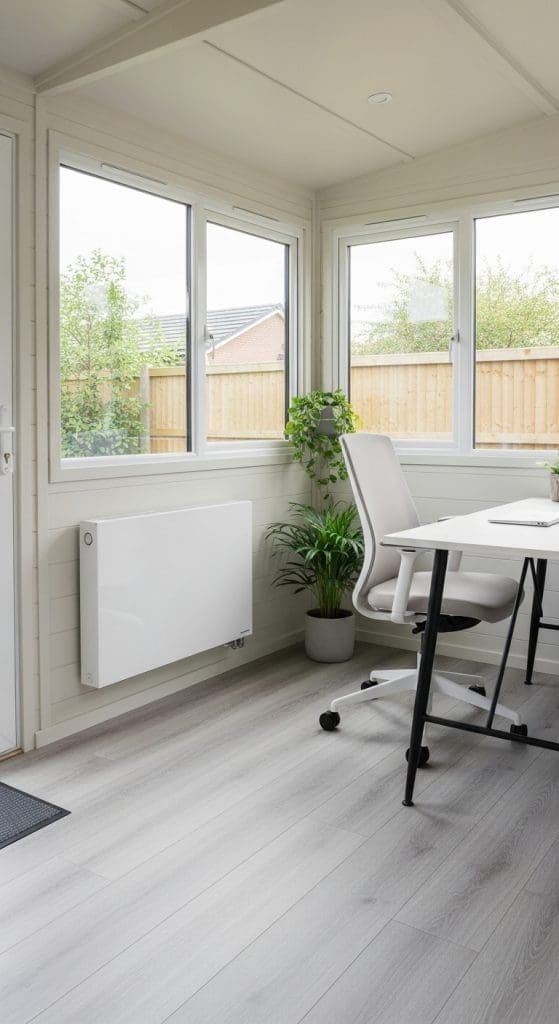 radiator in garden shed