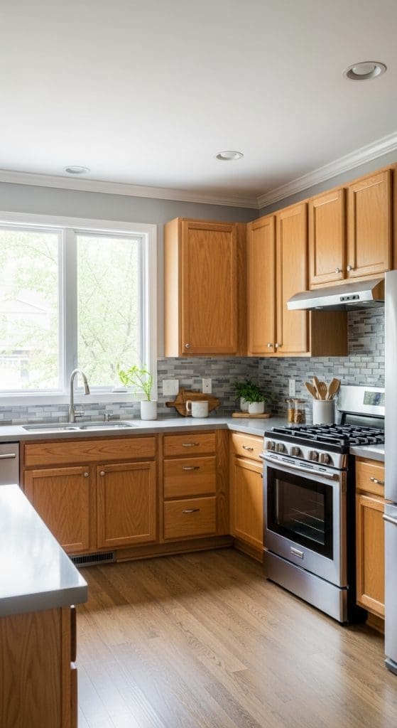 grey backsplash