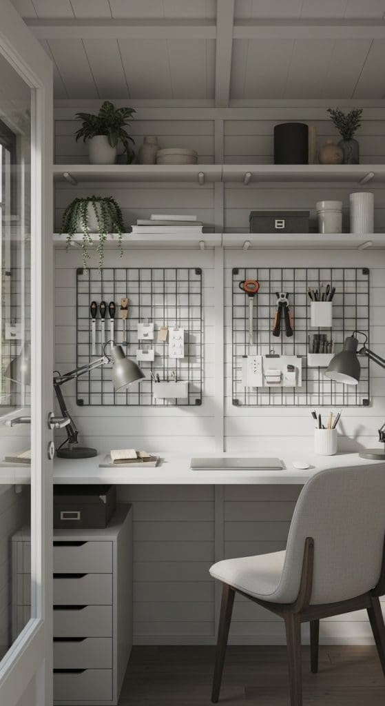 vertical storage in garden shed