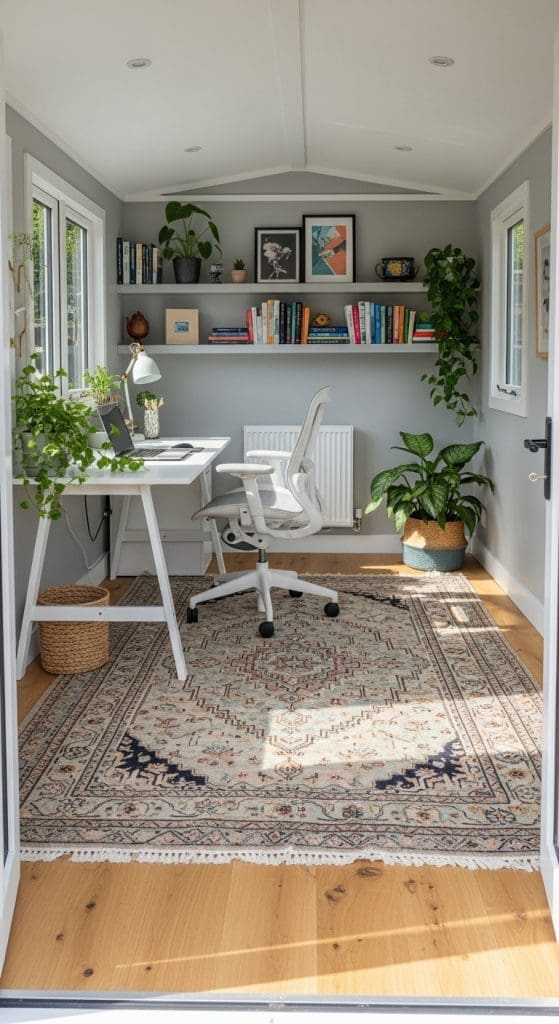 rug in garden shed office