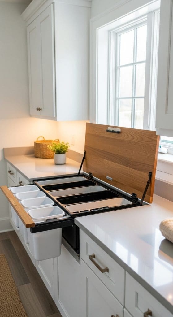 Flip-Top Sorting Table in the Countertop