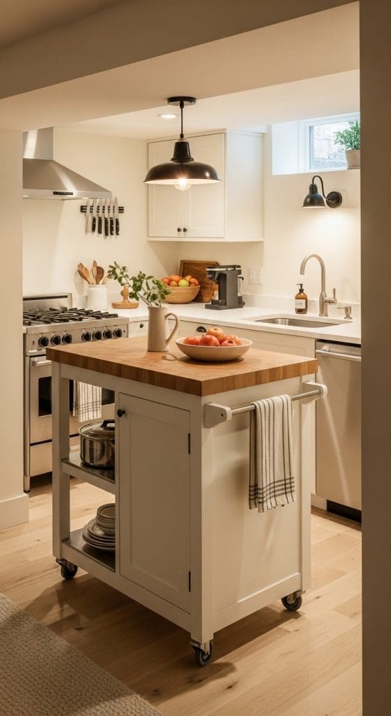 wheeled kitchen island